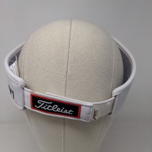 Titleist Men's Strapback Sun Visor Hat White Embroidered Logo Polyester Blend - Picture 5 of 9